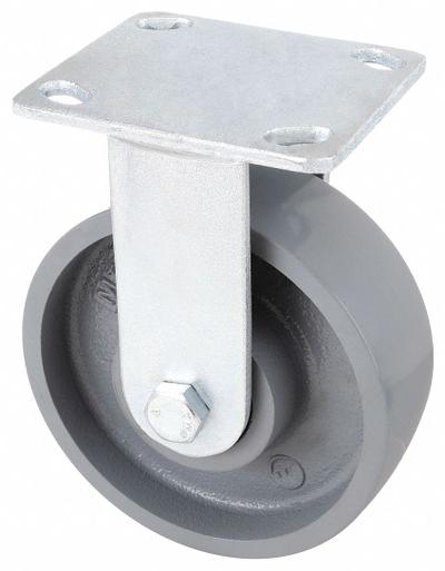 APPROVED VENDOR Plate Caster: Rigid, No Brake, Steel, 6 in Wheel Dia, 2 in Wheel Wd, Ball - Heavy-Duty Plate Casters