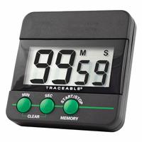 TRACEABLE Digital Timer: Memory Recall, 1/2 in x 2 1/2 in x 2 1/2 in, 1/2 in Overall Dp, LCD (MPN 5028). Key specifications — Clock Function Included: No; Count Direction: Count Down; Features: Memory Recall; Digital Display Screen Type: LCD; Alarm Type: Audible; Brand: TRACEABLE; Maximum Time Setting: 99 minutes, 59 seconds.