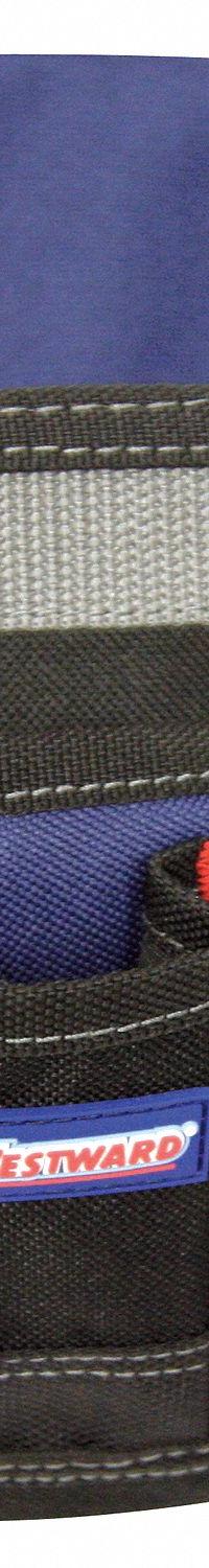WESTWARD Tool Pouch: 6 Pockets, Black, Polyester (MPN 5MZL6). Key specifications — Closure Type: Open Top; Attachment: Belt Slot; Color: Black; Brand: WESTWARD.