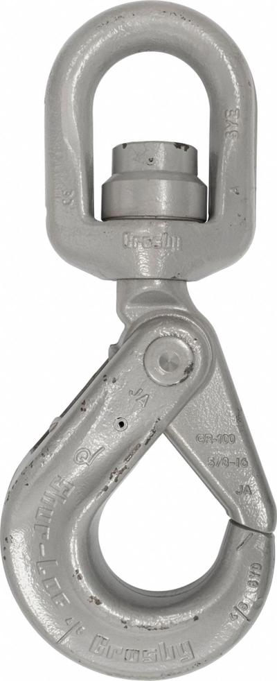 CROSBY Self-Locking Hook: 12,000 lb Working Load Limit, 100 Hook Grade, Alloy Steel - Self-Locking Hooks for Lifting