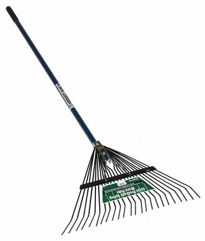 SEYMOUR MIDWEST Spring Brace Rake: Spring Brace Head, Steel Head, Aluminum Handle - Standard Leaf Rakes