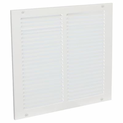 APPROVED VENDOR Return Air Grille: Louvered Grille, White, Powder Coated, Steel, 13 3/4 in H - Surface-Mount Grilles