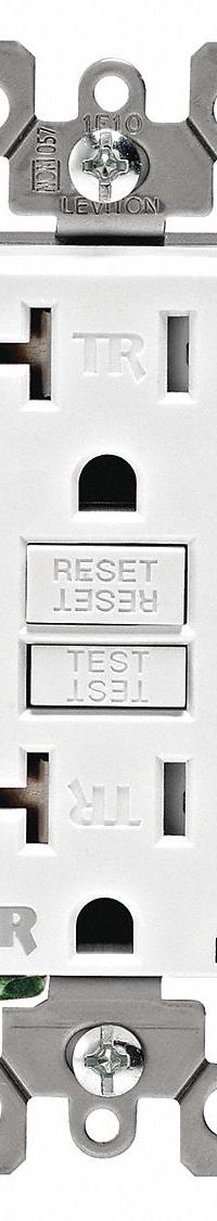 LEVITON GFI Receptacle: Decorator Duplex, 5-20, White, GFCI, 125V AC, 20 A, 2 Pole / 3 Wire (MPN GFWT2-W)