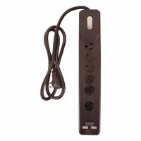 WOODS Surge Protector: 6 Outlets, 4 ft Cord Lg, 1,780 J Rated Energy, 15 A Current, Black, 5-15P (MPN 41495). Key specifications — Brand: WOODS; Mounting Style: Non Mounting.