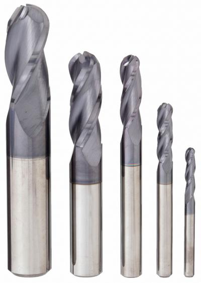 APPROVED VENDOR End Mill Set: Ball Nose, 5 Pc, Carbide, AlTiN Coated, 3 Flute - General Purpose Carbide Ball End Mill Sets