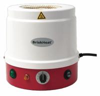 BRISKHEAT Heating Mantle: 50 mL Capacity, 60 W Watt - Max, Plastic, Metal, 450°C Temp - Max (MPN HM0050MC1). Key specifications — Brand: BRISKHEAT; Housing Material: Metal; Mantle Material: Plastic; Manufacturer Part Number: HM0050MC1; For Use With: 50 mL Round Flasks; Includes Controller: Controller Included; Requires Controller: Controller Required.