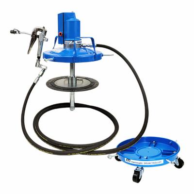 MACNAUGHT Air Drum Pump: Pump w/ Drum Dolly, Hose & Nozzle, 50:1, 460 g/min Max. Flow Rate - Grease Dispensing Piston Drum Pumps