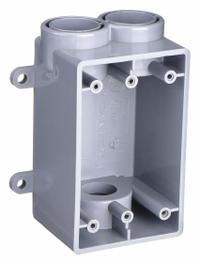 CANTEX Electrical Box: PVC, Rectangular, 1 Gangs, 3/4 in Hub Size, 20 cu in Capacity, Gray (MPN 5133545). Key specifications — Color: Gray; Brand: CANTEX.