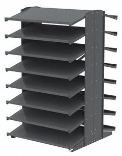 AKRO-MILS Pick Rack: 36 in x 36 in x 60 in, 2 Sided, 0 Bins, 16 Shelves (MPN APRD18). Key specifications — Includes Bins: No; Frame Color: Gray; Frame Material: Steel; Brand: AKRO-MILS.