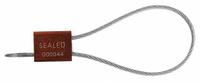 TYDENBROOKS Cable Seals: Red, Aluminum, 12 in Cable Lg, 9/64 in Cable Dia, Random, 200 PK (MPN 1061005). Key specifications — Brand: TYDENBROOKS; Marking Color: White; Marking Included: Numbers; Marking Message: Sealed; Marking Numbering: Random.