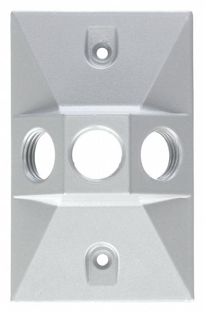 BELL Cluster Cover: Die-Cast Aluminum, Weatherproof Cluster, 1 Gangs, 4 5/8 in Overall Ht - Aluminum & Zinc Weatherproof Electrical Box Covers