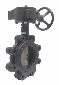 MILWAUKEE VALVE Butterfly Valve: 6 in Pipe Size, Concentric, 200 psi Max. Pressure (CWP), Lug, FKM (MPN ML334V). Key specifications — Brand: MILWAUKEE VALVE; Handle Type: Gear Operated Handwheel; Disc Material: CF8M Stainless Steel.
