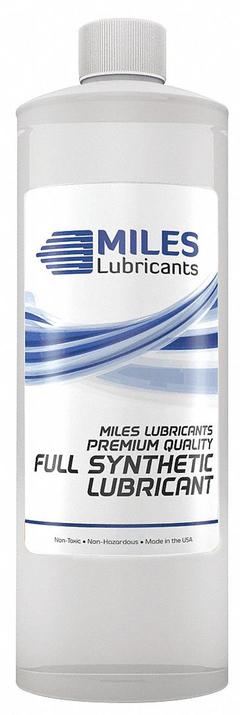 MILES LUBRICANTS Compressor Oil: 16 fl oz, Bottle, 20 SAE Grade, 68 ISO Viscosity Grade, Food Grade (MPN MSF1547007). Key specifications — attr59744: 107; attr59746: 68; attr59736: Yes; attr59735: Bottle; attr59738: Miles FG Comtech Clean; attr59749: 20.