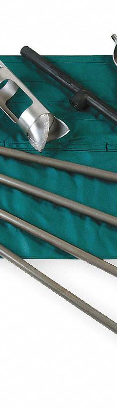 AMS Soil Auger Kit: Stainless Steel, 3 1/4 in Overall Dia, 4 ft Overall Lg, Quick Connect (MPN 209.36). Key specifications — Connection Type: Quick Connect; Brand: AMS; Product Type: Soil Auger Kit; Material: Stainless Steel; Includes: 4 ft Poly-Canvas Equipment Case.
