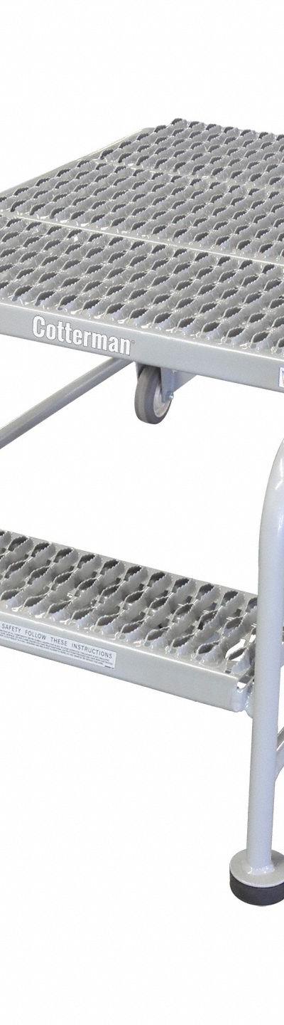 COTTERMAN Mobile Work Platform: 1.7 ft Platform Ht - Tilt-&-Move Rolling Single-Access Platforms