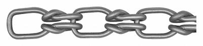 PEERLESS Lock Link Chain: Carbon Steel, 265 lb Working Load Limit, Lock Link - Weldless Lock-Link Utility Chains