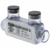 POLARIS Multitap Connector: 2 Port, In-Line Entry, 14 AWG – 1/0 AWG Wire Size, Clear (MPN ISR-1/0CB). Key specifications — Body Material: Aluminum; Brand: POLARIS.