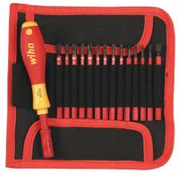 WIHA Multi-Bit Screwdriver: Phillips/Slotted/Square/Torx/Xeno Tip, 15 Tips, 2 3/4 in Overall Lg (MPN 28390). Key specifications — attr1205339: Slotted: 3 mm + 4 mm + 5.5 mm + 6.5 mm; attr1205303: WIHA.