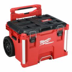 MILWAUKEE PACKOUT PACKOUT Rolling Tool Box: Polypropylene, Red, 22 in W x 19 1/2 in H x 18 in D (MPN 48-22-8427). Key specifications — attr1117293: MILWAUKEE; attr1117382: Polypropylene; attr1117383: Red.