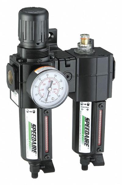 SPEEDAIRE Filter/Regulator/Lubricator: 3/8 in NPT, 60 cfm, 250 psi Max Op Pressure - Speedaire Filter, Regulator & Lubricators (FRLs)