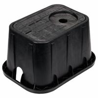 NDS Meter Box: Polyolefin, Rectangular, 12 in Overall Ht, 10 1/8 in Overall Wd, 19 in Overall Lg (MPN D12-TAMR). Key specifications — Brand: NDS; Material: Polyolefin; Color: Black.
