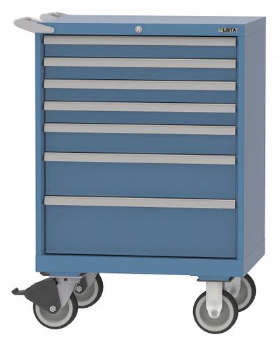 LISTA Modular Drawer Cabinet: 28 1/4 in x 22 1/2 in x 41 1/2 in, 7 Drawers, Tubular - Lista Mobile Modular Drawer Cabinets