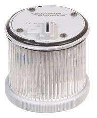 EDWARDS SIGNALING Stacklight Warning Light: Flashing/Steady, 120V AC, White, 70 mm Overall Dia (MPN 270CLEDMW120A). Key specifications — Brand: EDWARDS SIGNALING; Compatible with Series: 200 Class; Lens Color: White; Operating Voltage: 120V AC; Manufacturer Part Number: 270CLEDMW120A.