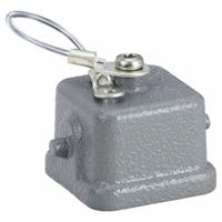 HARTING Rectangular Connector Cover: Size 3 A, Single Lever, Gray, Steel, IP44/IP65/IP67, Steel (MPN 09200035425). Key specifications — IP Rating: IP67; Size Designation: 3 A; Seal Material: NBR; Locking Type: Single Lever; For Housing Type: Bulkhead Mounted Housings; Brand: HARTING; Primary Material: Steel; Operating Temperature Range: -40 to 125 Degrees C.