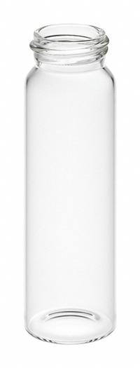 CHEMGLASS Sample Vial: 40 mL, A, No Closure, 28 mm Body Dia, Round, 24-400 mm Screw Closure Size (MPN CG-4902-08). Key specifications — Body Color: Colorless; Screw Closure Size: 24-400 mm; Brand: CHEMGLASS; Bottom Shape: Round; Self-Standing: Self-Standing.