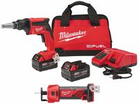 MILWAUKEE Tool Combination Kit: 2 Tools, Cut-Out Tool/Screw Gun, 18 V DC Volt, Battery Included (MPN 2866-22, 2627-20). Key specifications — attr1176460: Screw Gun.