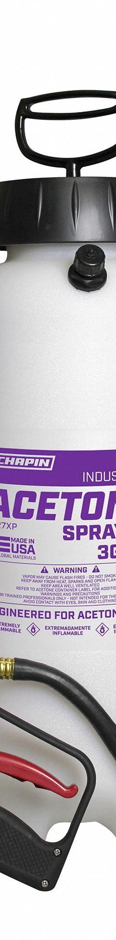 CHAPIN Handheld Sprayer: Spot, 3 gal Tank, Poly Tank, 5 ft Max Spray Distance, 60 psi, Adj Nozzle (MPN 21127XP). Key specifications — Brand: CHAPIN; Chemical Compatibility: Acetone Dye; Tank Material: Poly.
