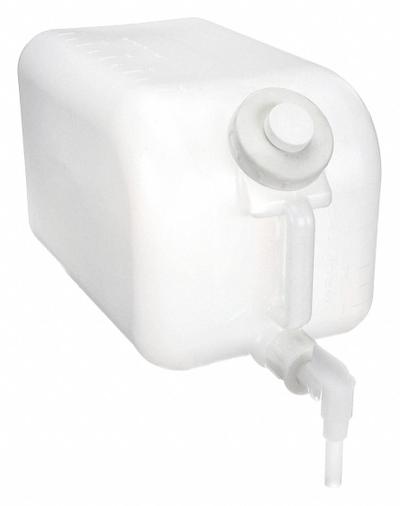 APPROVED VENDOR Jug: 20 L, 5 gal, HDPE, 254 mm x 432 mm x 380 mm, Spigot, White - Horizontal Rectangular Carboys with Spigots