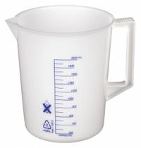 APPROVED VENDOR Beaker: Low Form with Handle, HDPE, Clear, 2,000 mL, 174 mm Outside Dia, Non-Sterile (MPN 6FAH0). Key specifications — Clarity: Clear; Body Color: Colorless; Brand: APPROVED VENDOR; Product Type: Beaker; Includes Graduations: Yes.