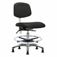 Cleanroom Task Chair: Vinyl, Armless, Ht Range 21 1/2 in to 29 in, 18 1/2 in Seat Wd, 17 in Seat Dp (MPN BR-NCR-VMBCH-CR-T1-A0-CF-RG-8540). Key specifications — Foot Support: Yes; Back Tilt Backward: 13.5°; Back Tilt Forward: 10.5°; Base Material: Aluminum; Brand: APPROVED VENDOR; Product Type: Cleanroom Task Chair; Cleanroom Class: ISO 5; ESD-Safe: Not ESD Safe.