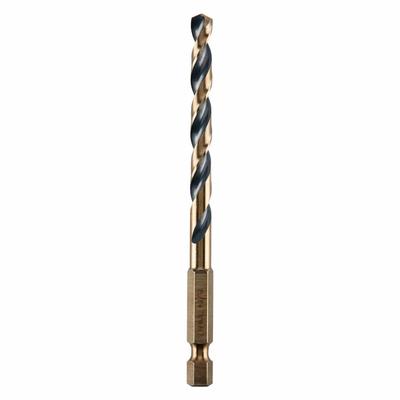 DEWALT Hex Shank Drill Bit: 15/64", 135° Split Point, Black & Gold HSS - Dewalt Impact Ready Drill Bits