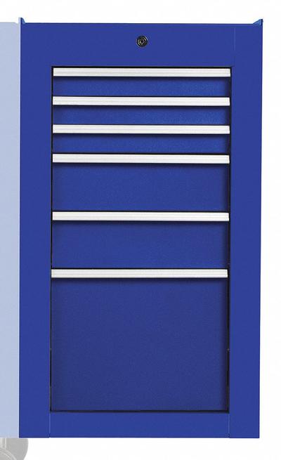 PROTO Side Cabinet: Blue, 6 Drawers, Keyed, 19 in W x 25 1/4 in D x 34 in H, Blue / Gloss - Heavy-Duty Side Cabinets