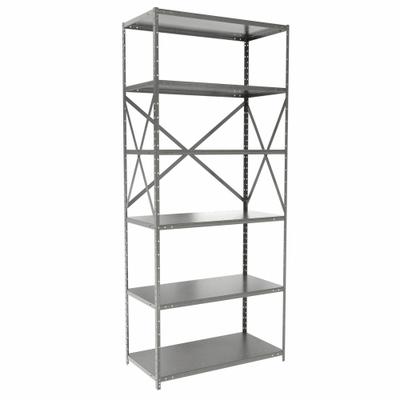 HALLOWELL Metal Shelving: Standalone, Medium-Duty, 36 in x 18 in, 84 in Overall Ht - Medium-Duty Standalone Open Metal Shelving