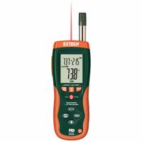 EXTECH Psychrometer with Infrared Thermometer: Onboard, Included, 10 in x 2.9 in x 2 in (MPN HD500-NIST). Key specifications — attr1107597: EXTECH; attr1134764: Included.