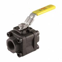 JOMAR VALVE Manual Two-Way Ball Valve: 1 1/4 in, Carbon Steel, Straight, FNPT x FNPT, Three-Piece (MPN T-CS-2001N-SS-4B). Key specifications — Brand: JOMAR VALVE; Handle: Locking Lever.