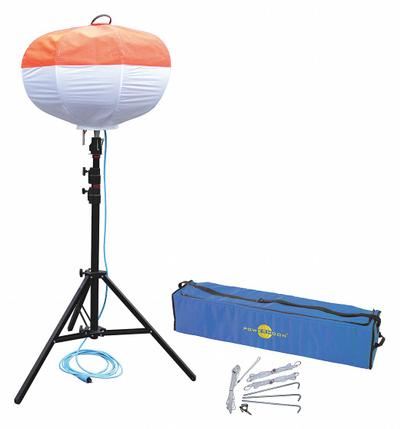POWERMOON Temporary Job Site Light: LED, 40,000 lm Max Brightness, 12.08 ft Max Ht - Corded Tripod Balloon Lights
