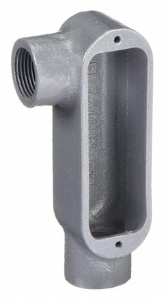Conduit Outlet Body: Iron, 1 in Trade Size, LR Body, 12 cu in Body Capacity, Threaded Hub (MPN OLR-3M). Key specifications — Finish: Powder Coated; Includes: Stainless Steel Screws; For Use With: RMC; Brand: HUBBELL KILLARK; Hub Style: Threaded; Mfr. Series: O.