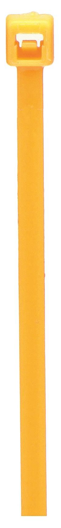 GRAINGER Cable Tie: 6 in Nominal Lg, 1 3/8 in Nominal Max. Bundle Dia., 0.14 in Wd, Yellow, 100 PK (MPN 36J210). Key specifications — Brand: GRAINGER; Outdoor Use: Yes; Color: Yellow.