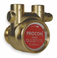PROCON Rotary Vane Pump: Direct Drive, Low-Lead Brass Body, 1/2" NPT, 190 gph Max. Flow, 1/2 in SS (MPN 114B190F11BA 250). Key specifications — Vane Material: Carbon; NSF 169 Listed: Yes; Relief Valve Type Included: Standard; Brand: PROCON; Strainer: Not Included; Ports: 1/2" NPT; Relief Valve Type: Standard.