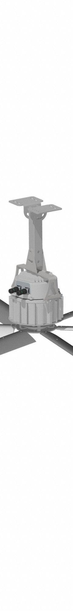 SKYBLADE Ceiling Fan: 31,523 cfm Airflow, 8 ft Blade Dia, Variable Speeds, 460V AC, Three Phase (MPN GPROP-0824-646-3). Key specifications — Voltage: 460V AC; Light Kit: No; Series: GPROP; Number of Speeds: Variable; Phase: Three; Current: 1.3 A; Brand: SKYBLADE.