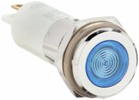 APPROVED VENDOR Flush Panel Light: 12 mm Panel Mounting Hole Dia, LED, Blue, Flush Head, H12 (MPN 24M130). Key specifications — Brand: APPROVED VENDOR; Electrical Connection: 0.11 Male Quick Disconnect.