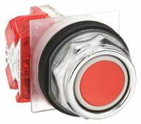 SCHNEIDER Flush Push Button Operator: Non-Illuminated, Flush Profile, Metallic, 30 mm, 1NC (MPN 9001KR1RH6). Key specifications — Brand: SCHNEIDER; Action: Momentary; Series: 9001K; Push Button Material Type: Metallic.