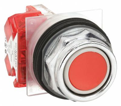 SCHNEIDER Flush Push Button Operator: Non-Illuminated, Flush Profile, Metallic, 30 mm - Flush-Mount Push Buttons