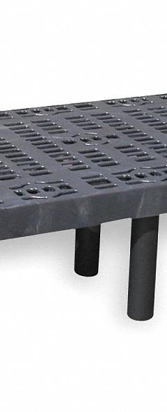 STRUCTURAL PLASTICS Dunnage Rack: Assembled, Snap-Together, 12 in x 24 in x 48 in, Polyethylene (MPN D4824). Key specifications — Color: Black; Brand: STRUCTURAL PLASTICS; Material: Polyethylene; Assembled: Assembled; Method of Construction: Snap-Together; Included: Shelf.