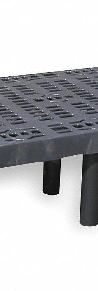 STRUCTURAL PLASTICS Dunnage Rack: Assembled, Snap-Together, 12 in x 24 in x 48 in, Polyethylene (MPN D4824). Key specifications — Color: Black; Brand: STRUCTURAL PLASTICS; Material: Polyethylene; Assembled: Assembled; Method of Construction: Snap-Together; Included: Shelf.