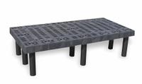 STRUCTURAL PLASTICS Dunnage Rack: Assembled, Snap-Together, 12 in x 24 in x 48 in, Polyethylene (MPN D4824). Key specifications — Color: Black; Brand: STRUCTURAL PLASTICS; Material: Polyethylene; Assembled: Assembled; Method of Construction: Snap-Together; Included: Shelf.